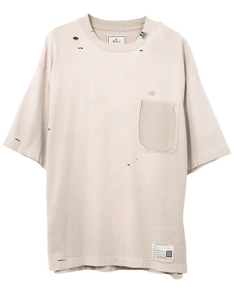 MIHARAYASUHIRO T-Shirt im Distressed-Look - Nude Nude
