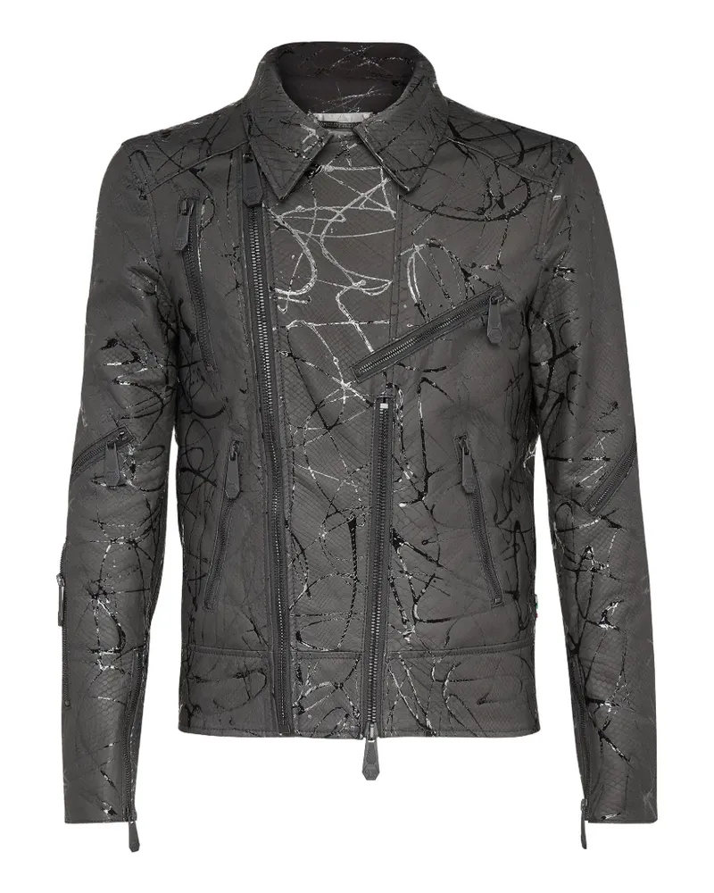 Philipp Plein Strange' Bikerjacke - Schwarz Schwarz