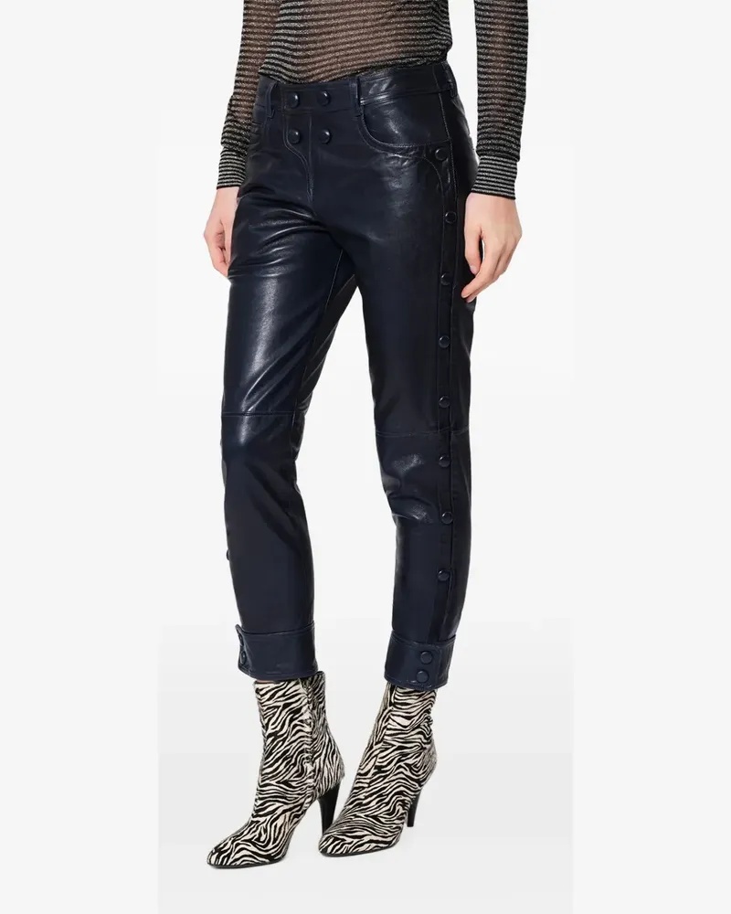 Isabel Marant Rolinda button-detail leather trousers - Blau Blau