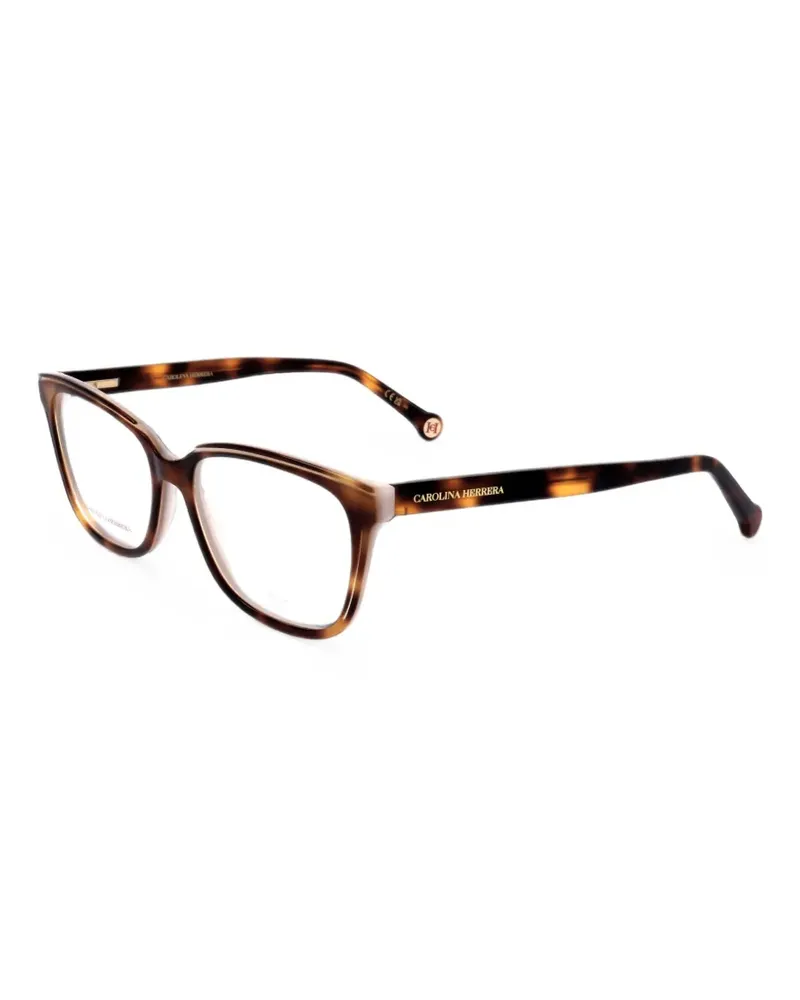 Carolina Herrera New York tortoiseshell-effect rectangle-frame glasses - Braun Braun