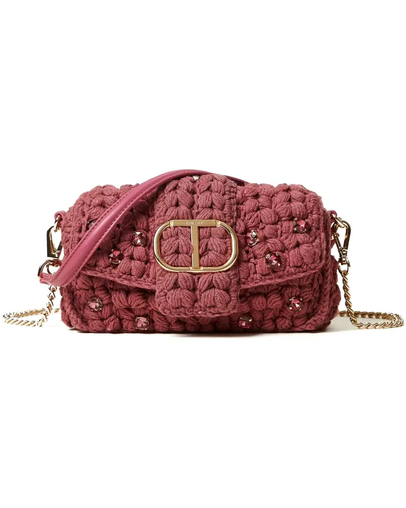 Twin-Set Gehäkelte Amie Satchel-Tasche - Rosa Rosa