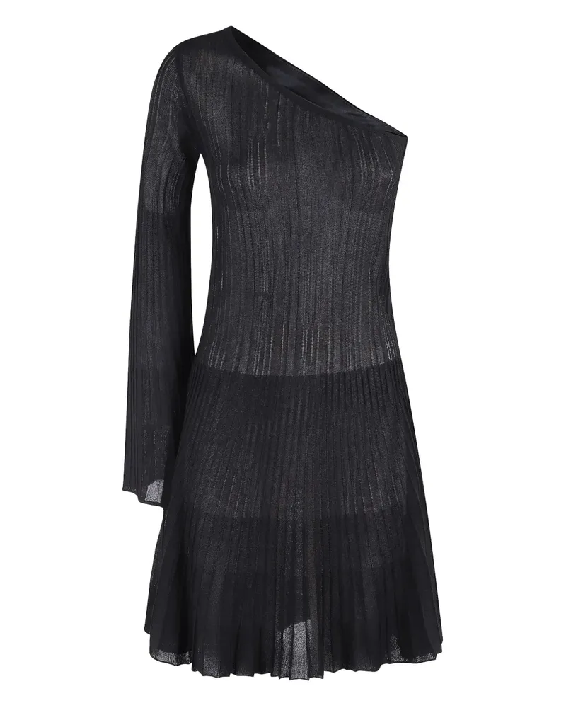 Federica Tosi Asymmetrisches Kleid mit Falten - Schwarz Schwarz