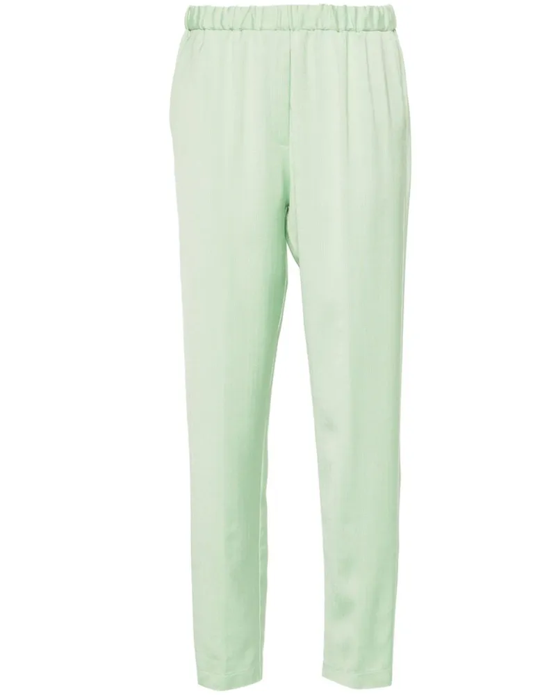 forte_forte Tapered-Hose mit hohem Bund - Grün Grün