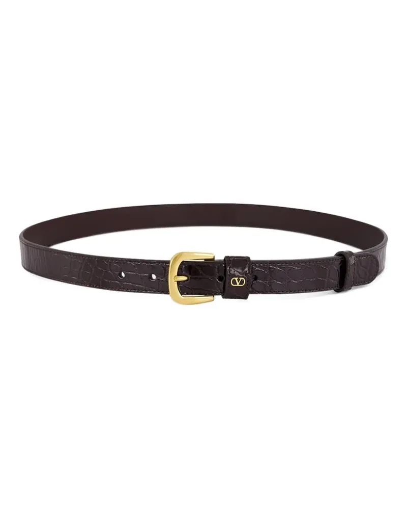 Valentino Garavani Vlogo signature alligator leather belt - Braun Braun