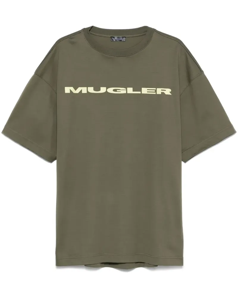 Thierry Mugler T-Shirt mit Logo-Applikation - Grün Grün