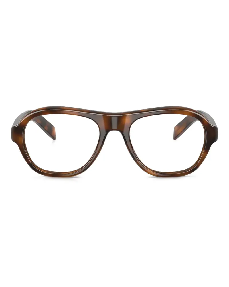 Prada Runde Brille in Schildpattoptik - Braun Braun