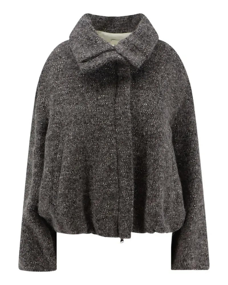 ALYSI Tweed-Jacke mit Stehkragen - Grau Grau