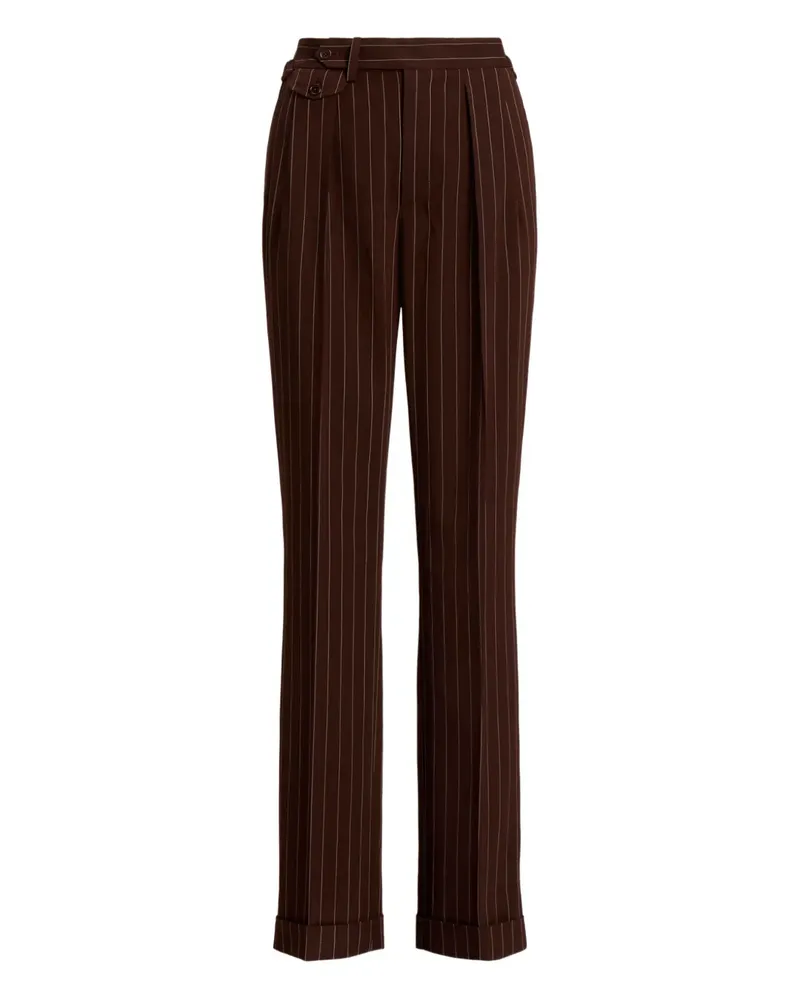 Ralph Lauren pinstripe-pattern buckle-detail trousers - Braun Braun