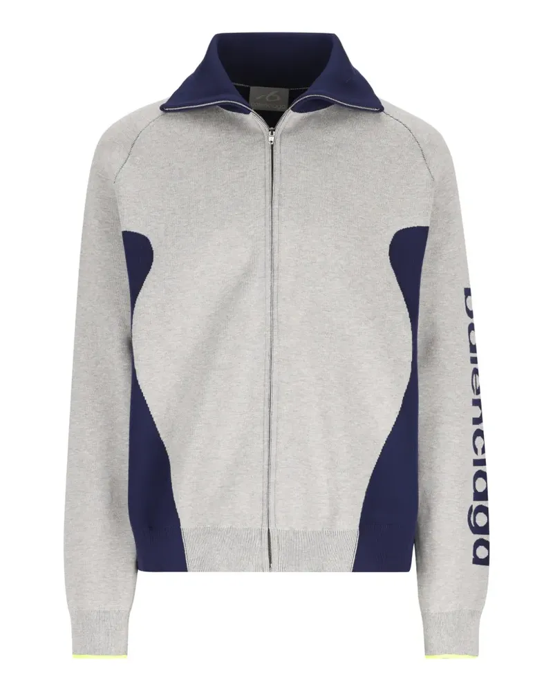 Balenciaga jacquard-knit color-block jacket - Grau Grau