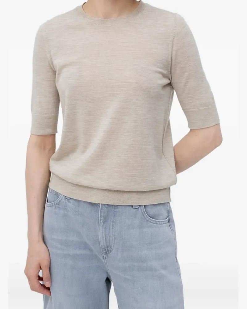 HUGO BOSS Kurzärmeliger Pullover - Nude Nude
