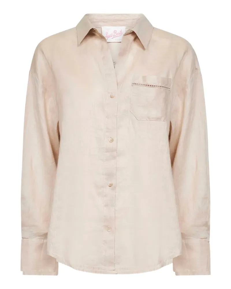 MC2 Saint Barth chest-pocket linen shirt - Nude Nude