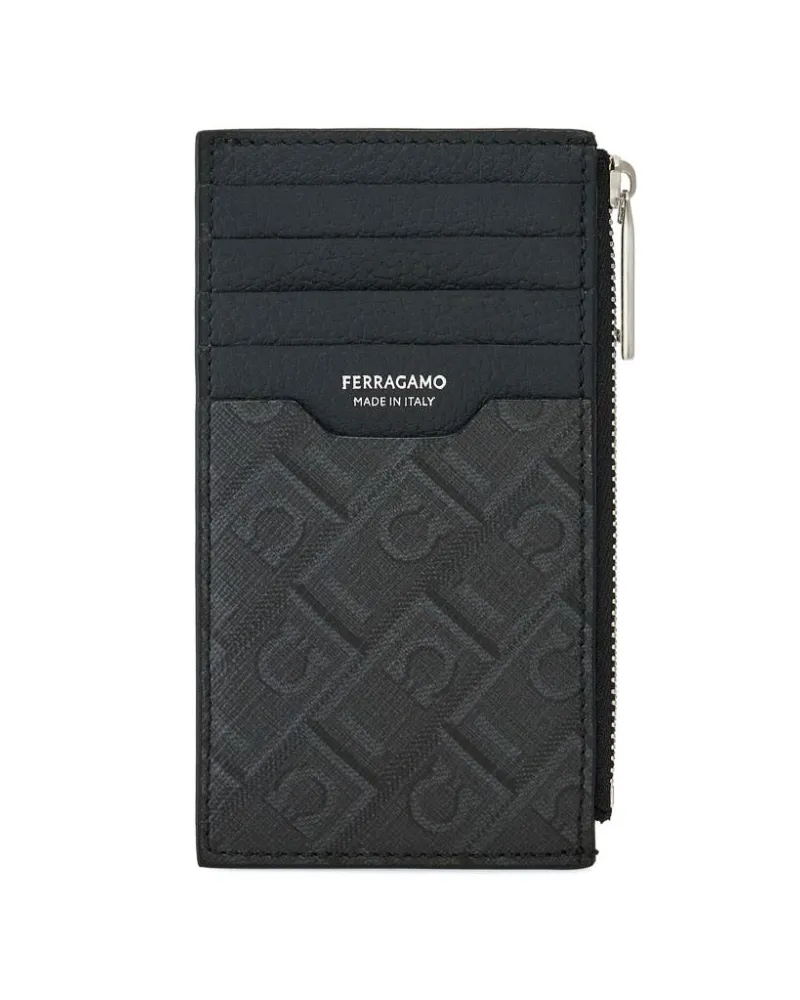 Ferragamo Portemonnaie mit Monogrammmuster - Schwarz Schwarz