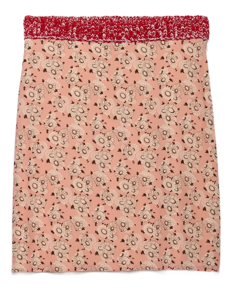 Prada floral Triangle-logo mini skirt - Rosa Rosa