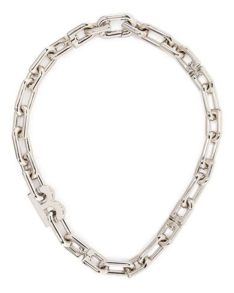Balenciaga Halskette mit Logo Silber