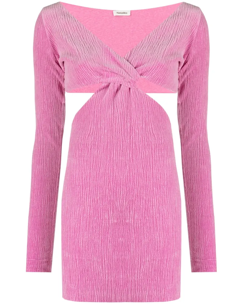 Nanushka Desta Samtkleid mit Cut-Outs - Rosa Rosa