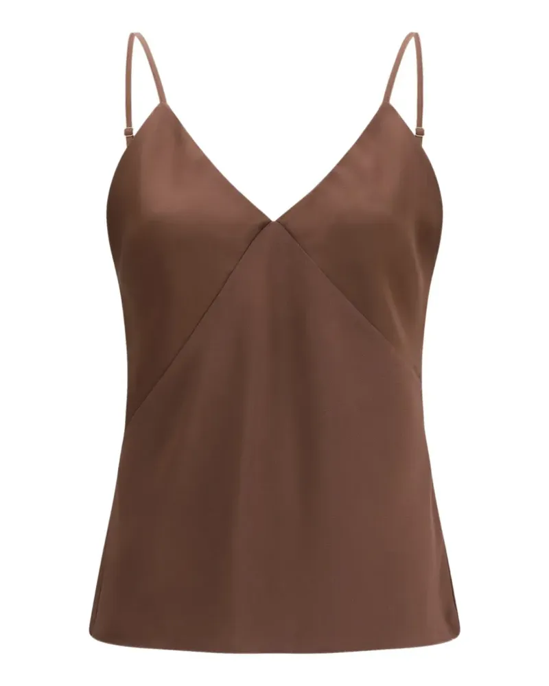 forte_forte V-neck slip tank top - Braun Braun