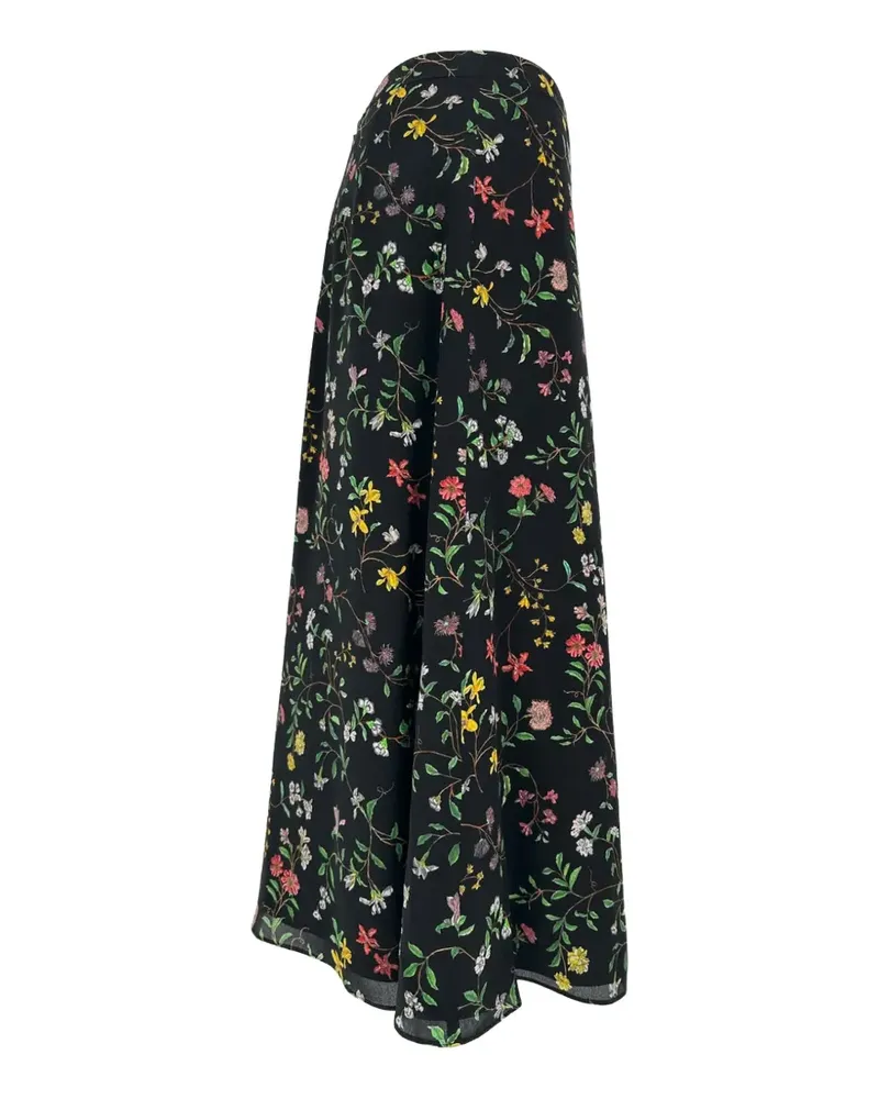 Altuzarra Caroline Midirock mit Blumenprint - Schwarz Schwarz