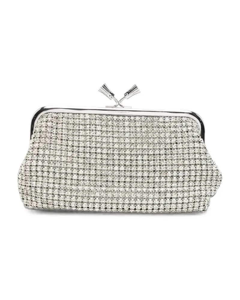 Anya Hindmarch Clutch mit Kristallverzierung - Silber Silber