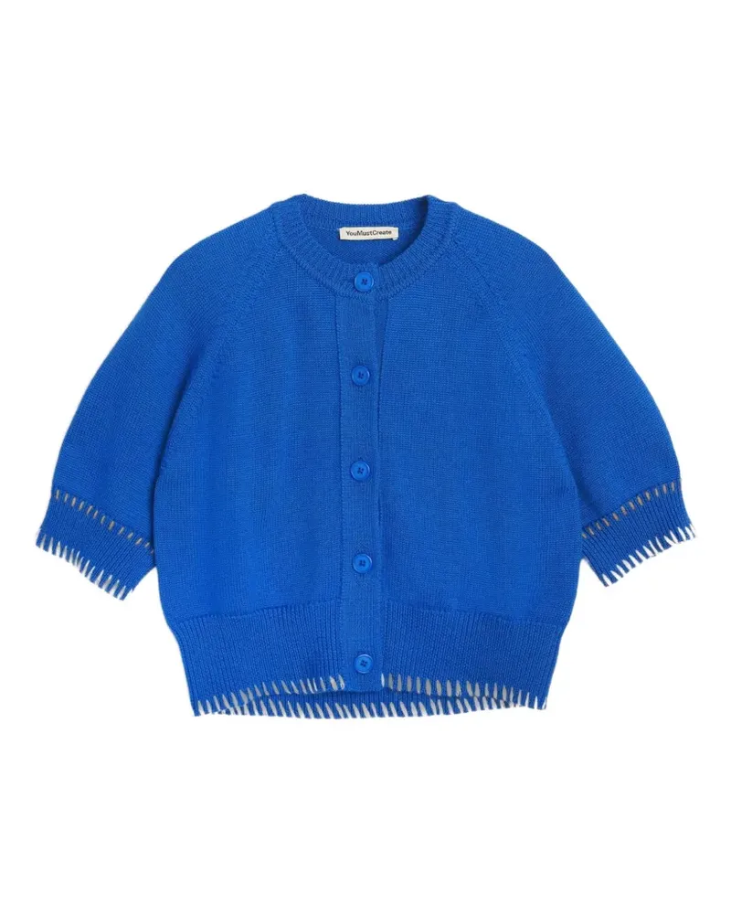 YMC Kwai blanket-stitch cardigan - Blau Blau