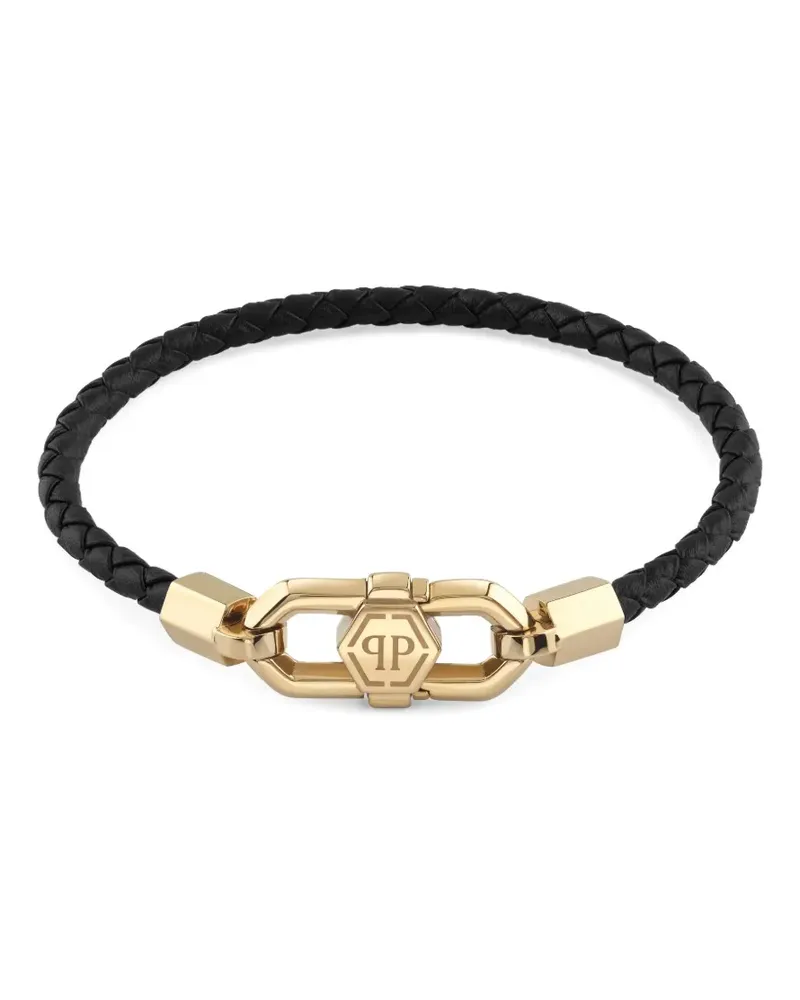 Philipp Plein Lederarmband mit Spangenverschluss - Gold Gold