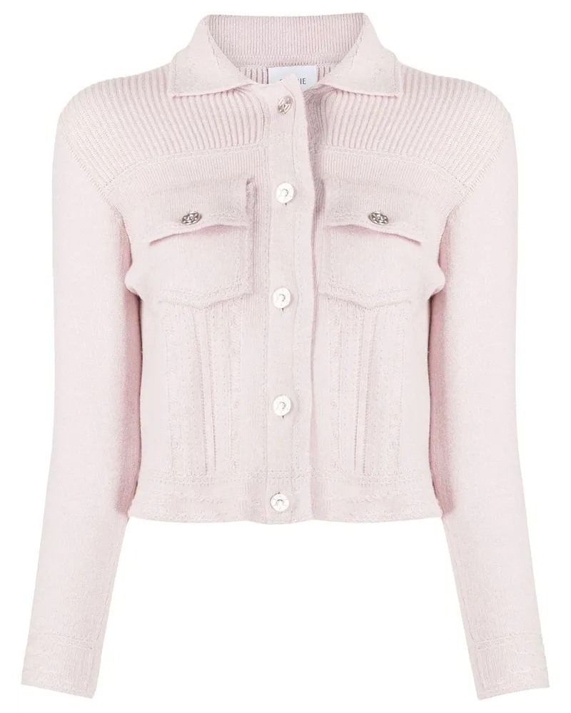 Barrie Gerippter Oversized-Cardigan Rosa