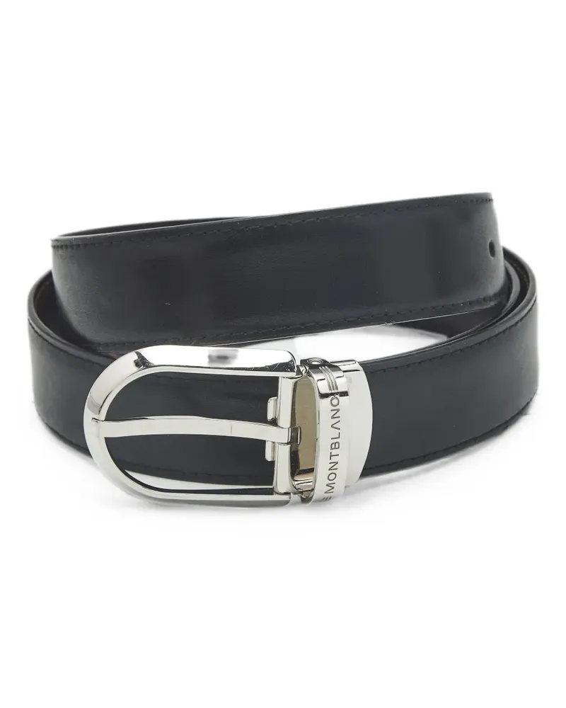 Montblanc reversible buckle leather belt - Schwarz Schwarz