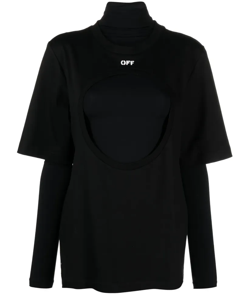 OFF-WHITE Meteor T-Shirt im Layering-Look - Schwarz Schwarz