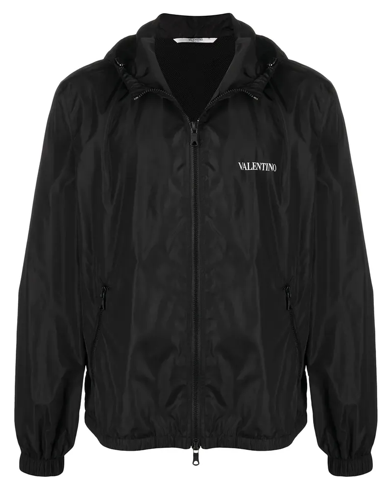 Valentino Garavani Kapuzenjacke mit Logo - Schwarz Schwarz