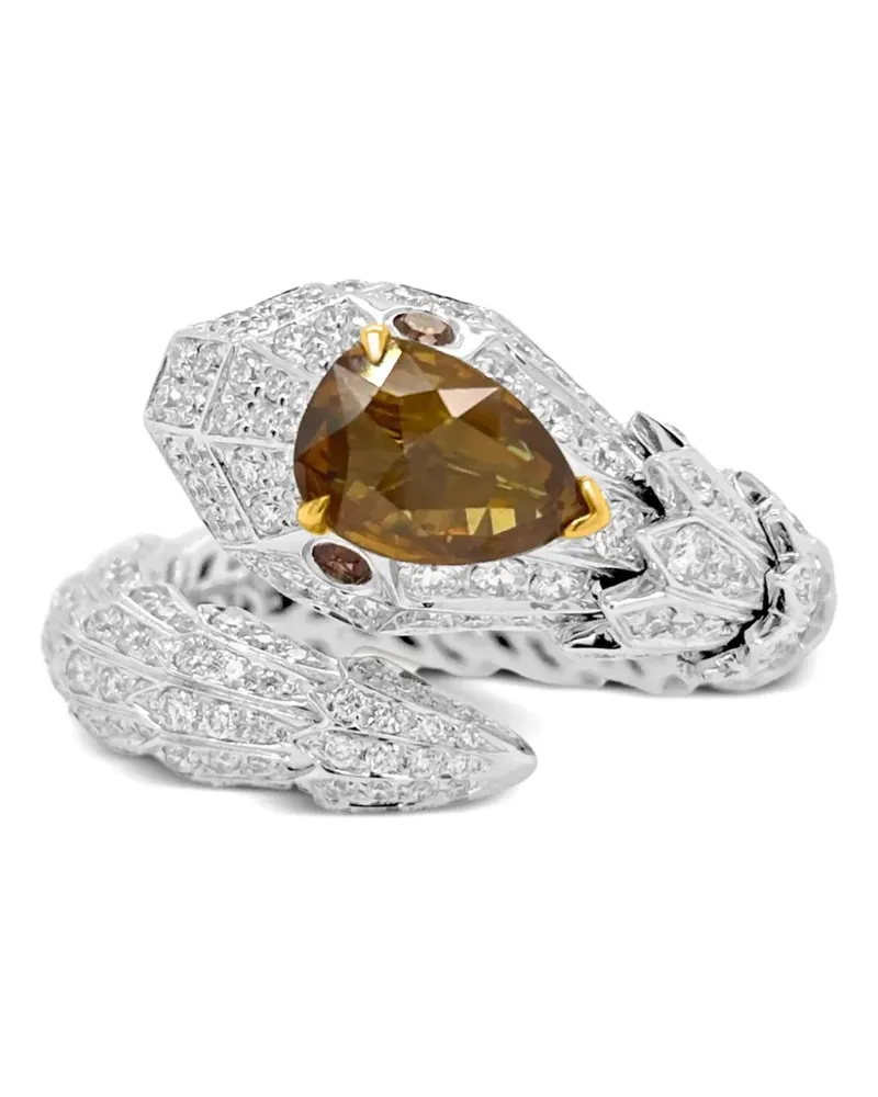 HYT Jewelry Cocktailring mit Diamanten in Schlangenform - Silber Silber