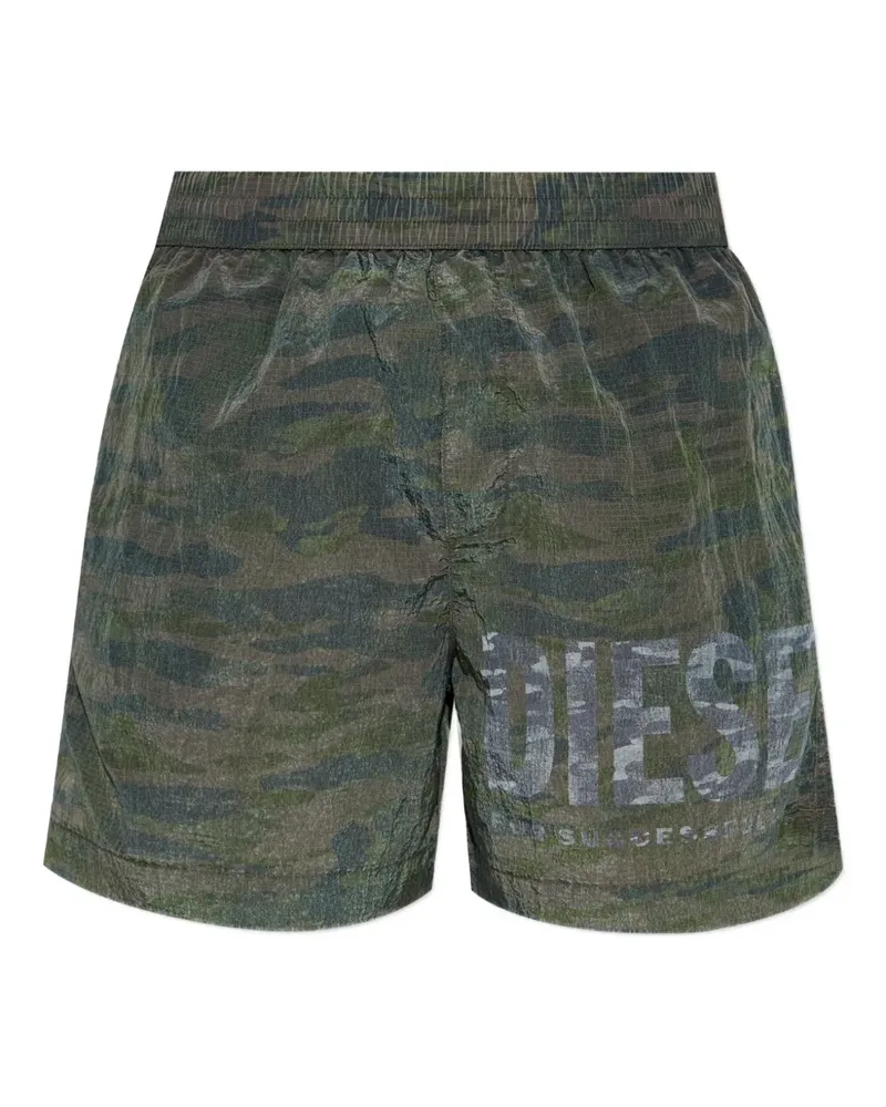 Diesel Badeshorts mit Camouflage-Print - Grün Grün