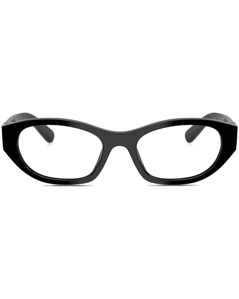 Miu Miu Brille mit ovalem Gestell - Schwarz Schwarz