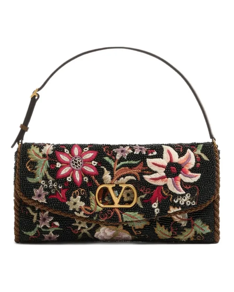 Valentino Garavani Kleine Vain Soft Schultertasche mit Stickerei - Schwarz Schwarz