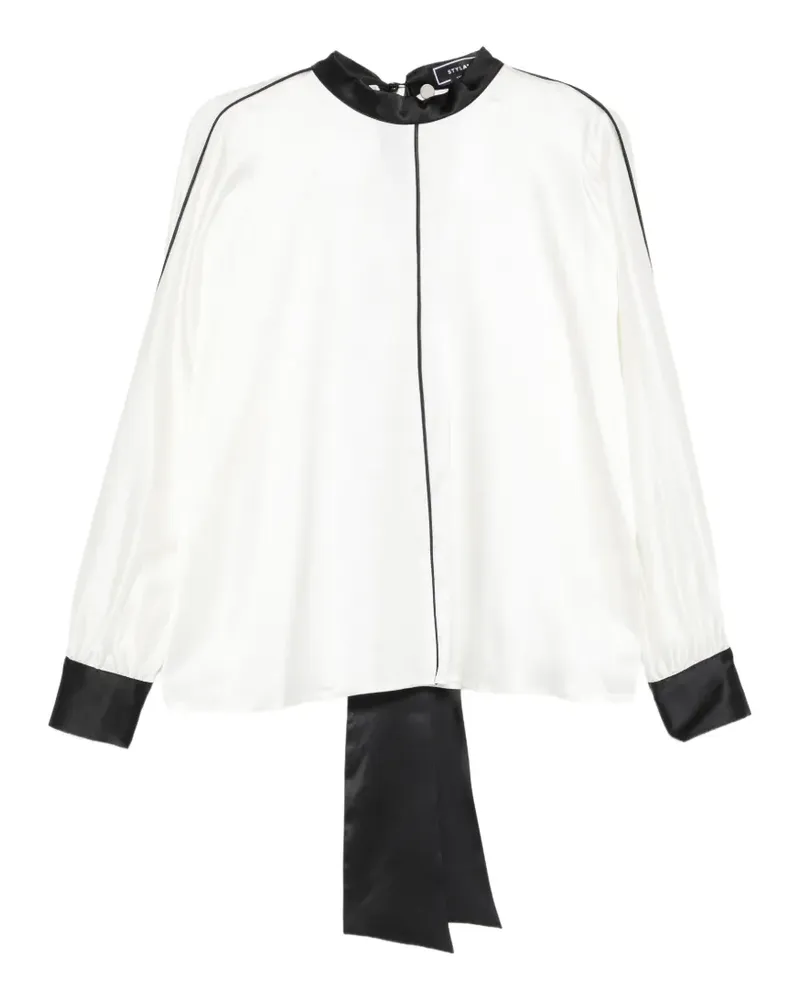 STYLAND piped-trim kimono-sleeve blouse - Weiß Weiß