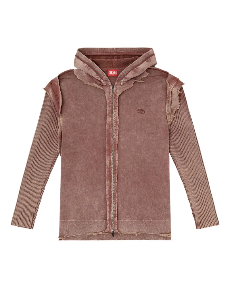 Diesel Ausgefranste K-Pelto Kapuzenjacke - Rot Rot