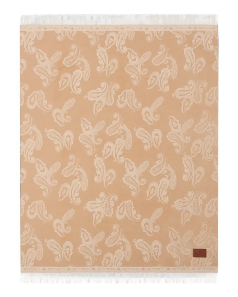 Etro Paisley jacquard throw blanket - Nude Nude