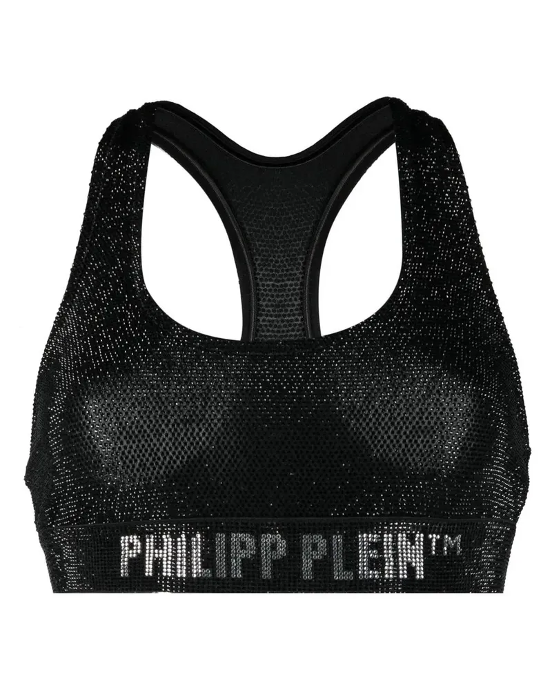 Philipp Plein Sport-BH mit Kristallen - Schwarz Schwarz