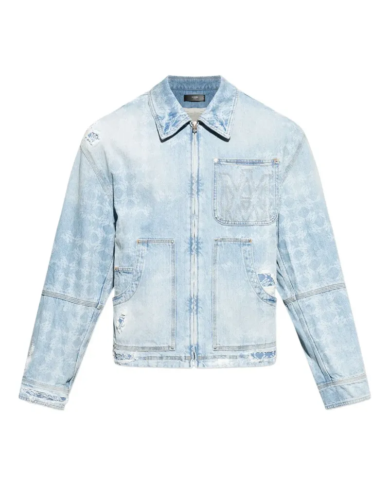 Amiri Jeansjacke im Distressed-Look - Blau Blau