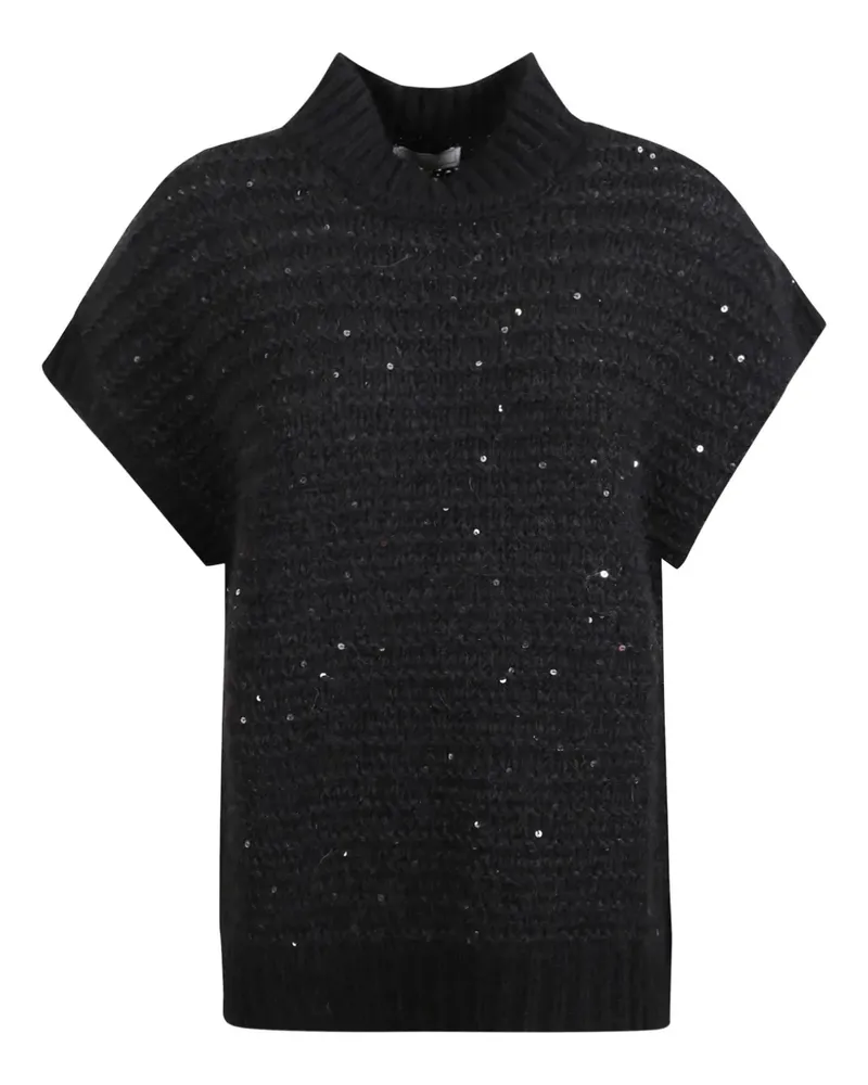 Peserico Pullover mit Pailletten - Schwarz Schwarz