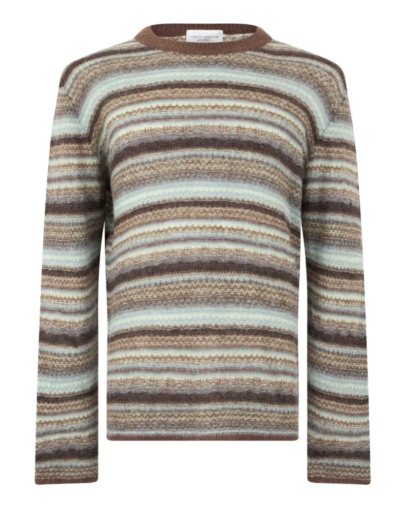 Roberto Collina Gestreifter Pullover - Braun Braun
