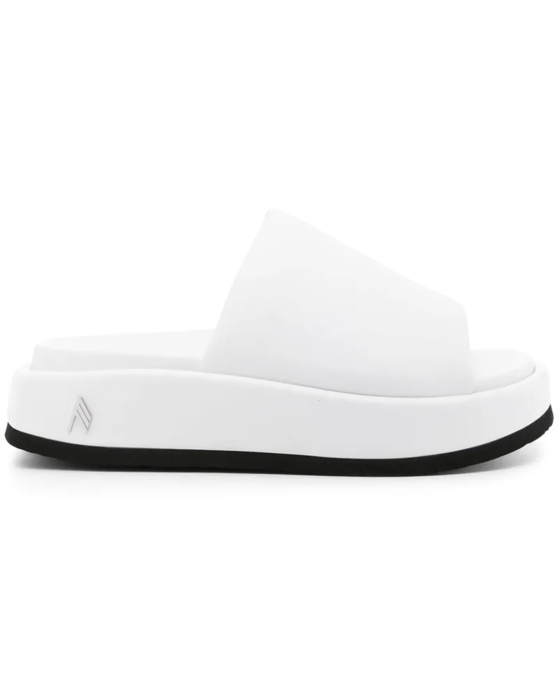 ATTICO Mia Flatform-Pantoletten aus Leder - Weiß Weiß