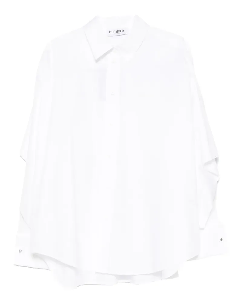 ATTICO cape-effect embroidered-logo shirt - Weiß Weiß