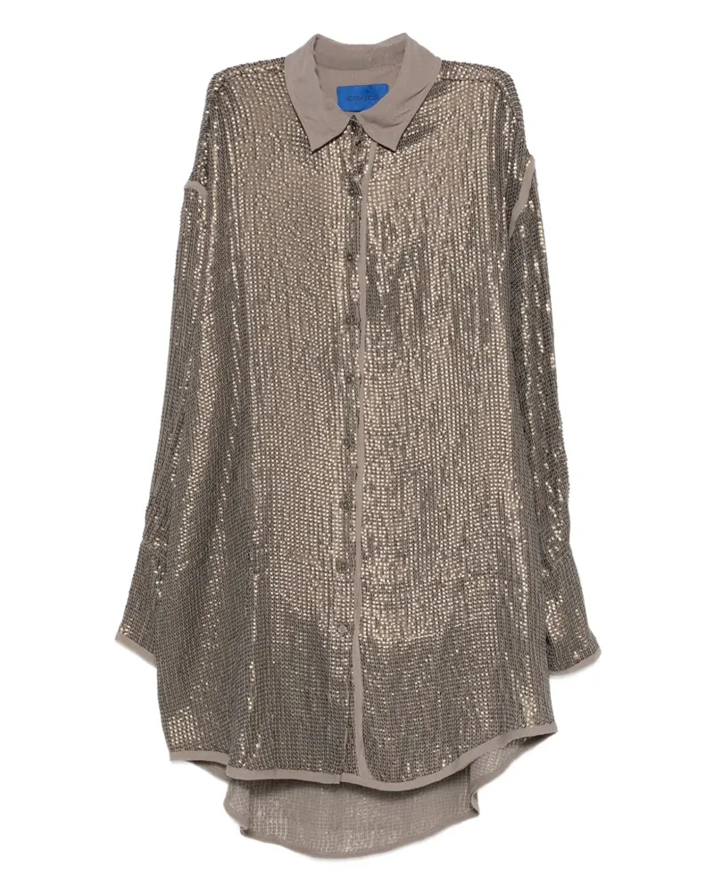 Mes Demoiselles sequin-embellished long-sleeve shirt - Braun Braun