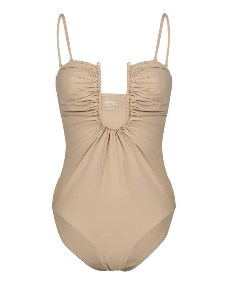 Christopher Esber ruched one-piece swimsuit - Nude Nude