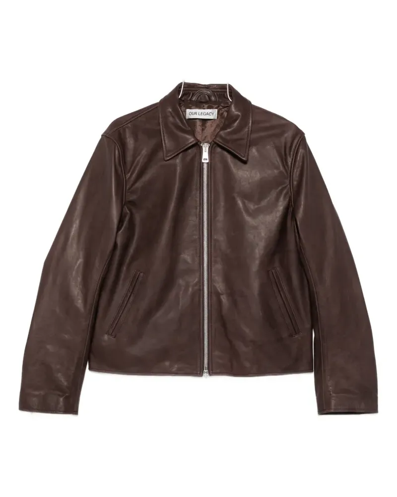 Our Legacy waxed leather jacket - Braun Braun