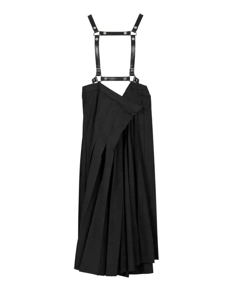 Junya Watanabe Falten-Midirock mit Harness-Detail - Schwarz Schwarz