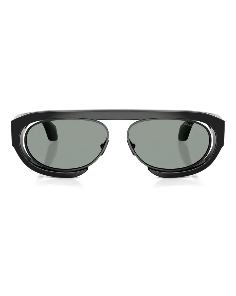 Giorgio Armani Sonnenbrille mit geometrischem Gestell - Schwarz Schwarz