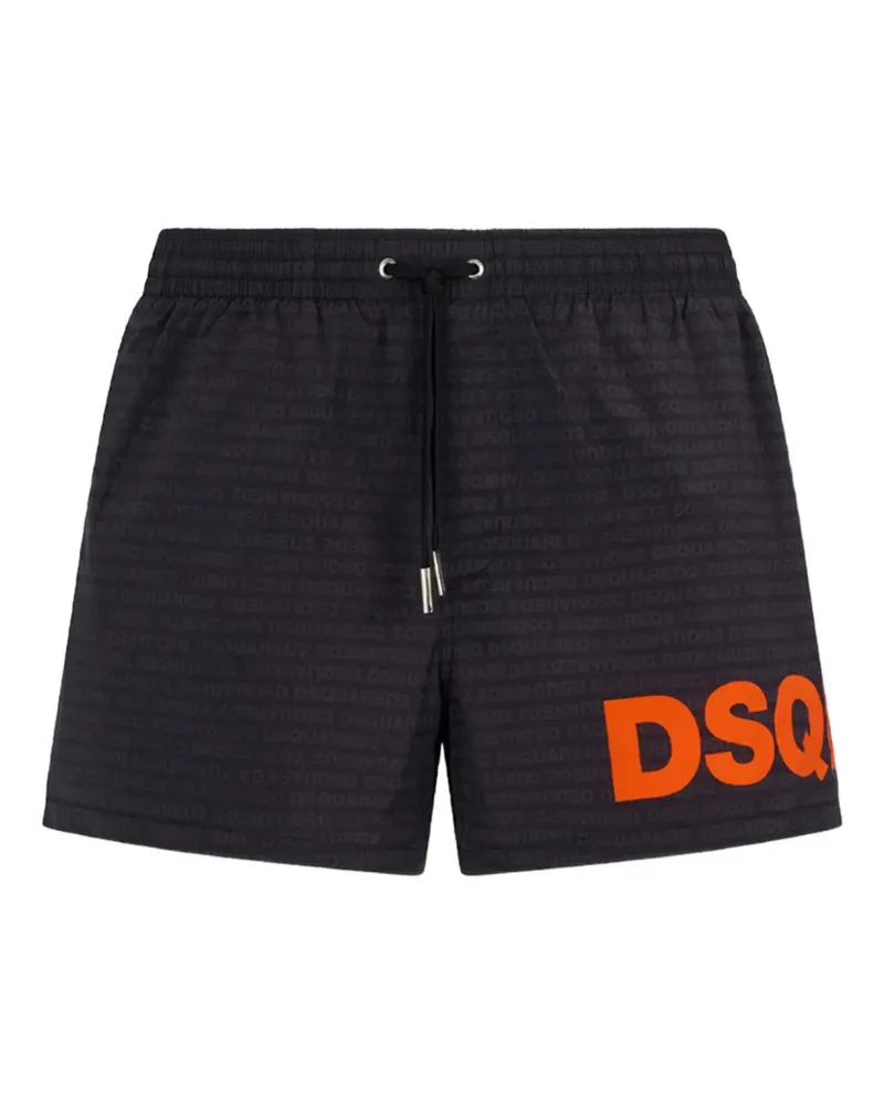 Dsquared2 Badeshorts mit Logo-Print - Schwarz Schwarz