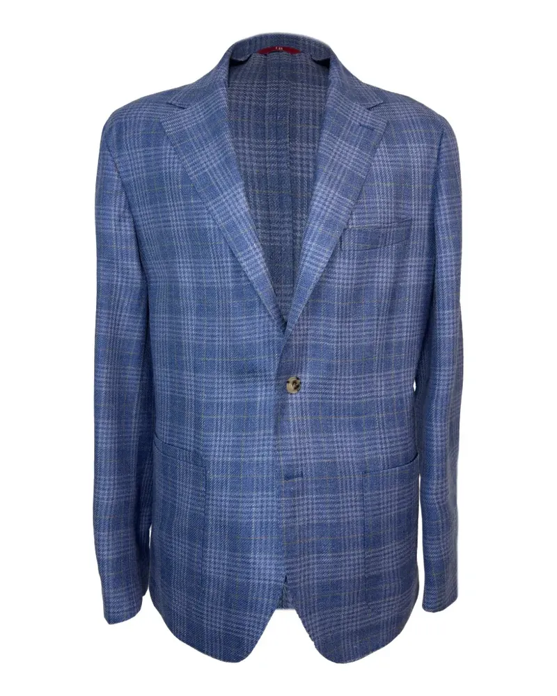 Luciano Barbera plaid-pattern notch-lapel blazer - Blau Blau