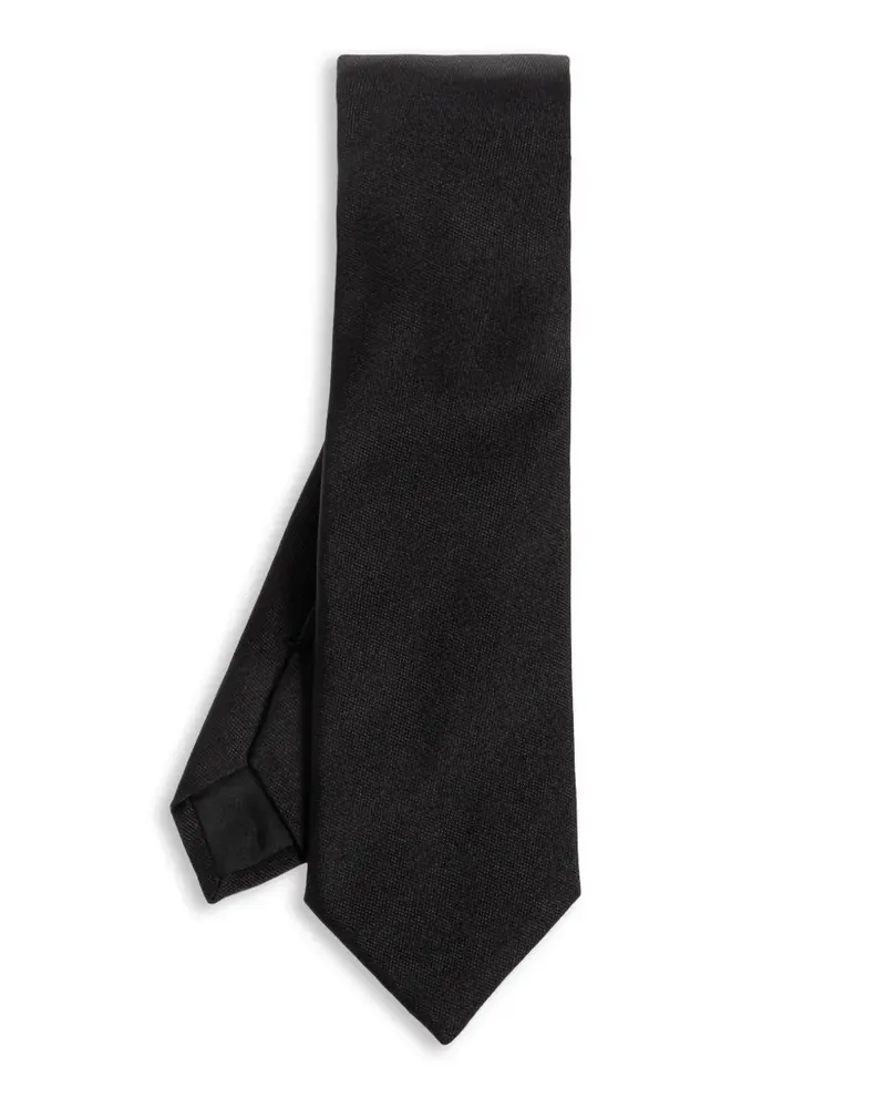 Givenchy Seidenkrawatte mit Logo-Stickerei - Schwarz Schwarz