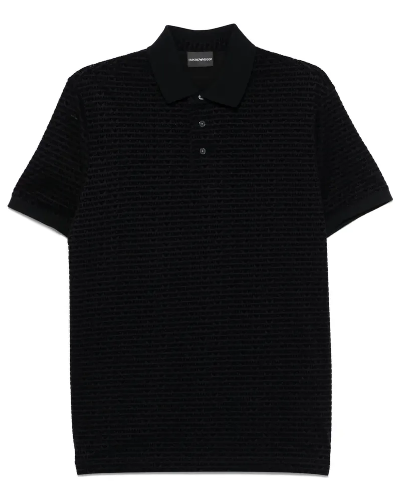 Emporio Armani Poloshirt mit beflocktem Logo - Blau Blau